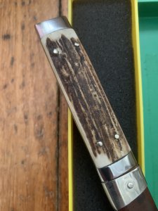 Puma Knife: Puma 1974 Vintage 3573 Boot Knife with Stag Handle & Original Box  #45471
