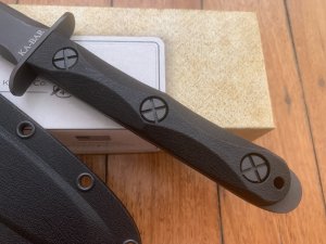 Ka-Bar Knife: Kabar EK44 Double Edged Commando Knife In Tactical Sheath