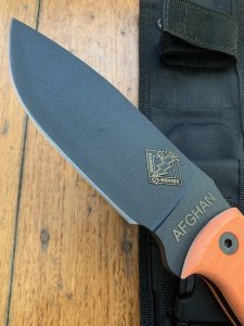 Ontario Ranger Series AFGHAN with Orange Micarta Handle and Tactical Belt Sheath