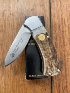 Puma Knife: Puma 4 Star Mini Folding Lock Knife with Stag Antler Handle 2004
