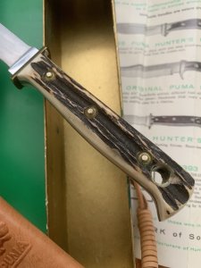 Puma Knife: Puma Hunters Pal 1969 in Original Sheath and Original Box with Warranty #96583
