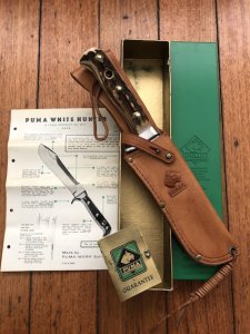 Puma Knife: Puma Original 1968 White Hunter 11 6377 in original box Additional Paperwork and warranty