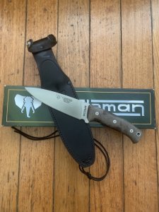 Cudeman Model 172FL Scout Knife With Black Leather Sheath