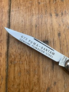 Puma Knife: Puma Rarer 1971 Bantam Folding Knife with Red Bone Handle #27172