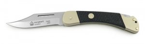 Puma Knife: PUMA 2001 Sergeant Folding Lock Knife With Black Handle in Original Puma Pouch