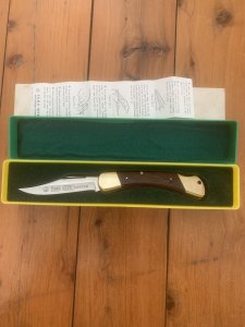 Puma Rare Model 965 Hoffritz Deer Hunter 1987 Folding Lock Knife In Original Box Serial # 43782