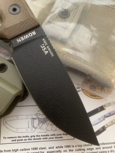 ESEE Knives- ESEE-3 Knife with Ivory Beige Micarta Handle & OD Green Kydex Sheath