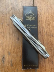 Puma Knife: Puma Rare Original 1979 Black Boxed 675 Stock Knife with Stag Antler Handle