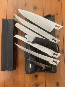 Kershaw Knife: Vintage KERSHAW KAI BLADE TRADER Japanese 6 Blade Knife Set with Rubberised Handle & Case