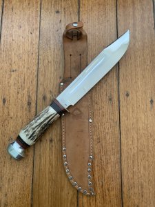 Puma Knife:Rare Vintage PUMA #6320 BIG SCOUT Hunting Knife 8" Stag Handle Germany