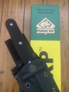 Puma XP 15" New Model Pig Sticker knife with Black Pakkawood Handle and Kydex Sheath