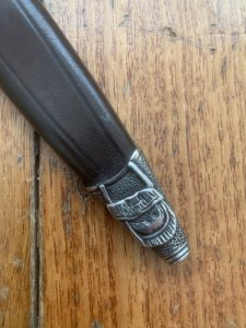 German Knife: 1980's Jagdnicker Hunting & Fishing Scene Knife with Stag Handle & Sheath