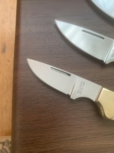 Kershaw Knife: 1982 Rare Scrimshawed set of 3 Knives in Presentation Box #142/1000