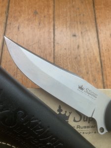 Kizlyar Knife: Kizlyar Original D2 Caspian Straight Blade with Rubberised Handle