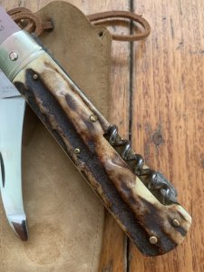 Puma Knife: Puma 945 Jagdtaschenmesser 1970 Hunting Pocket Knife with Stag Antler Handle #22072