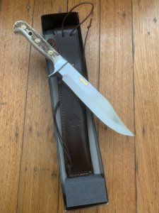Puma Knife: Puma Phönix-Phoenix Big Bowie Knife with Lighter Stag Antler Handle