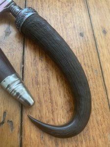 1970's THUR WALD Solingen Jagdnicker Knife with Chamois Handle & Sheath