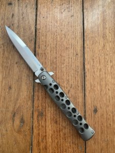 COLD STEEL Vintage TI-LITE VG-1 Stainless Stiletto Folding Knife
