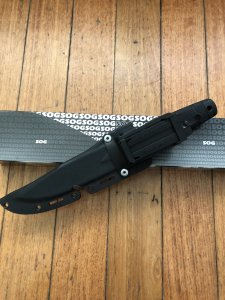SOG Vintage Original SEKI JAPAN S37 NAVY SEAL knife with Kydex Cord Cut Sheath