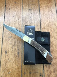 Puma Knife: Puma Prince Folding Knife with Sambar Stag Antler Handle 2007 model with Pouch and Box
