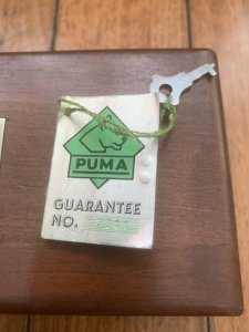 Puma Knife: Limited Edition 1983 715 4 Star Spirit of Massachusetts Scrimshawed Handle in Wooden Presentation Box