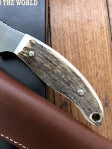 Puma Knife: Puma Hunters Companion with Stag Handle leather sheath Circa 2002-02