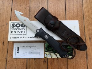 SOG Vintage Original SOG REV-7 SEAL-REVOLVER Knife in Kydex Sheath & Original Box