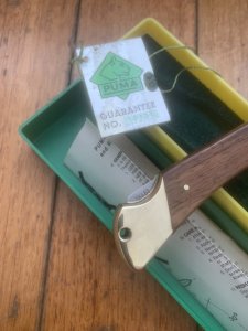 Puma Rare Model 973 Game Warden 1984 Gut Blade and and Plain Blade Folding Knife with original box & Paperwork #18481