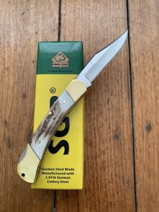 Puma SGB Knife: Puma SGB Stag Handled Bear Folding Pocket Knife