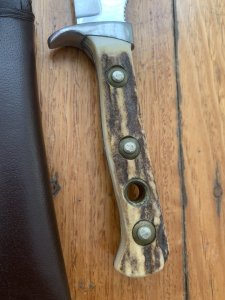 Puma Knife: Puma Vintage 1969 Skinner Handmade Knife with Stag Antler Handle & Sheath