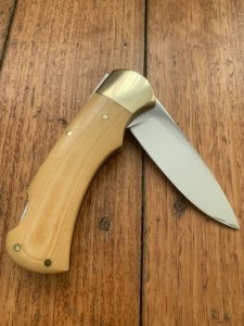 Puma Knife: Puma Original 1985 4 Star Folding Lock Blade Knife with Orange Ivory Micarta Handle