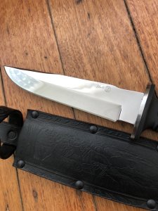 Kizlyar Knife: Kizlyar Original Mirror Finish Sh-8 Straight Blade with Rubberised Handle No: 5029