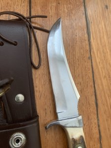 Puma Knife: Puma Vintage 1969 Skinner Handmade Knife with Stag Antler Handle & Sheath