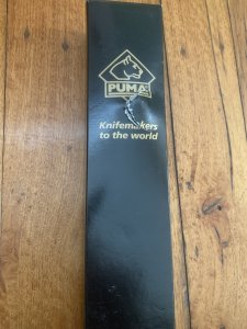 Puma Knife: 2007 Puma Rare 3 Blade White Hunter Set in original sheath and Box