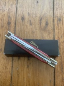 Puma Knife: Puma 1990's Original Stockman Knife with Bright Red Jigged Bone Handle