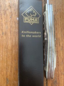 Puma Knife: Puma Rare Original 1979 Black Boxed 675 Stock Knife with Stag Antler Handle