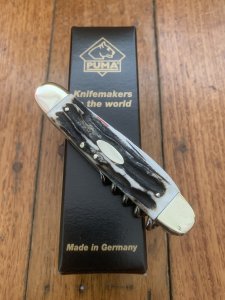 Puma Knife: Exclusive to SOS Puma 420 Pocket Knife with Stag Antler Handle