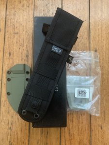 Ontario Ranger Series RAT-3 Plain Edge Blade with Micarta Handle Kydex and Nylon Tactical Belt Sheathes