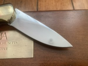 Puma Knife: Limited Edition 1983 715 4 Star Spirit of Massachusetts Scrimshawed Handle in Wooden Presentation Box