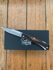 Puma Knife: Puma Tec Special Edition RUBICON Folding Liner Lock Knife With Orange/Black G10 Handle