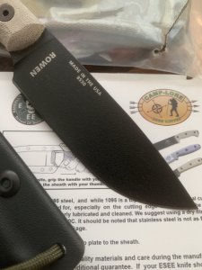ESEE Knives- ESEE-4 HM Knife with Ivory Beige Micarta Handle & Black Kydex Sheath