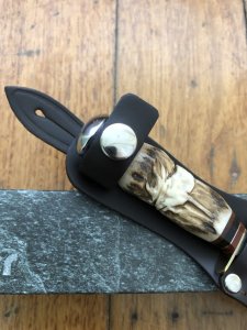 Linder Traveller II with Carved Stag Handle and  2 3/4" Blade