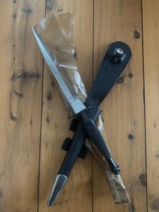 J.NOWILL & SONS  J.ADAMS SHEFFIELD ENGLAND BLACK/SILVER FS COMMANDO KNIFE