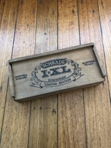 Schrade IXL Sheffield made Twin Set Scrimshawed Stockman and Canoe Folding knives in original presentation box with original warranty