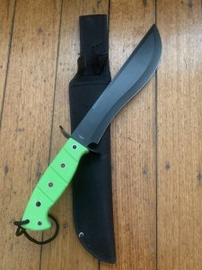 Large Fluoro Green Handled Bush Craft/Camping Knife Kit
