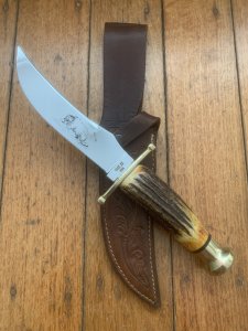 CASE XX USA KODIAK BEAR Knife with Antler Handle and Leather Sheath