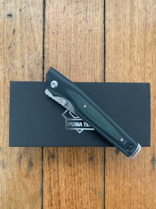 Puma Knife: Puma Tec  Folding Liner Lock Knife with Green/Black G10 Handle