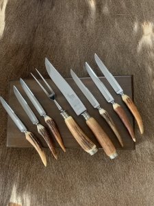 Solingen Germany 1930's-50's EL TORO 8 Piece Carving and Steak Knife set.