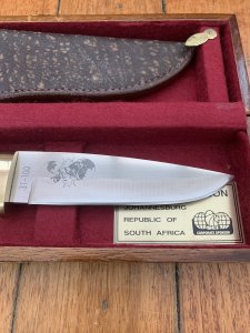 Mackrill Custom Knives 1994 No.6 SCI Limited edition Red Ivory & Giraffe Bone Handle #31-100