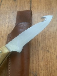 Puma Knife: Early 2000's Puma Pro Hunter Gut Hook Knife with Stag Antler Handle